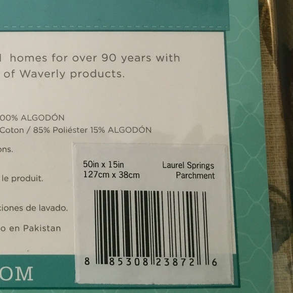 Three Waverly one rod pocket valances 50”W X 15”L - Picture 4 of 6